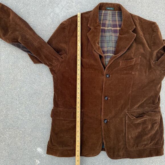 J CREW Brown Corduroy Flannel Lined Elbow Patch Chore Blazer Coat Jacket XL - Picture 13 of 14